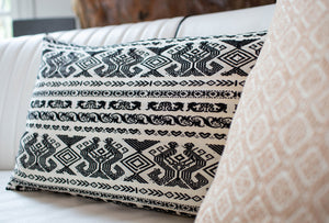 Hand-Made Black and White Geometric Pillow