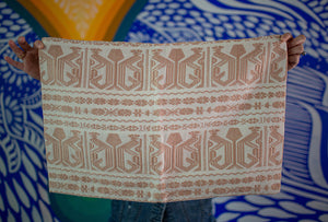 Hand-Loomed Blush Geometric Mayan Bird Pillow- 14"x24"