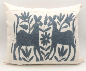 SOLD Hand-Made Blue Otomi Pillow
